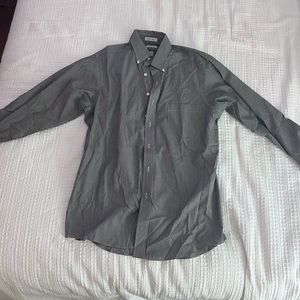 Eagle Shirtmakers Black and White Striped Button Down Shirt